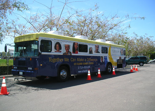 The UCI Medical Center Bloodmobile will be onhand in the IRWD parking lot on August 9 from 10:45 a.m. to 3:30 p.m.
